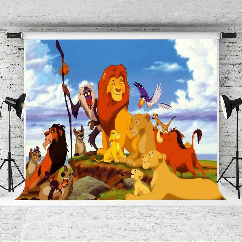 EOA 7(W) x5(H) FT Cartoon Lion King Photography Backdrop Tropical Safari Birthday Background Jungle Forest Animal Banner Studio Props - Image 3